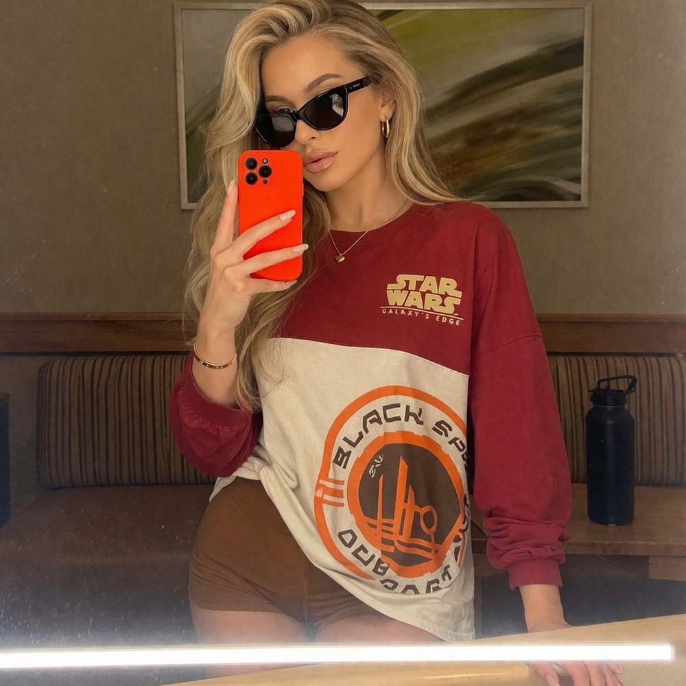 Star Wars Maroon, Cream & Orange Graphic Long-Sleeve Pullover